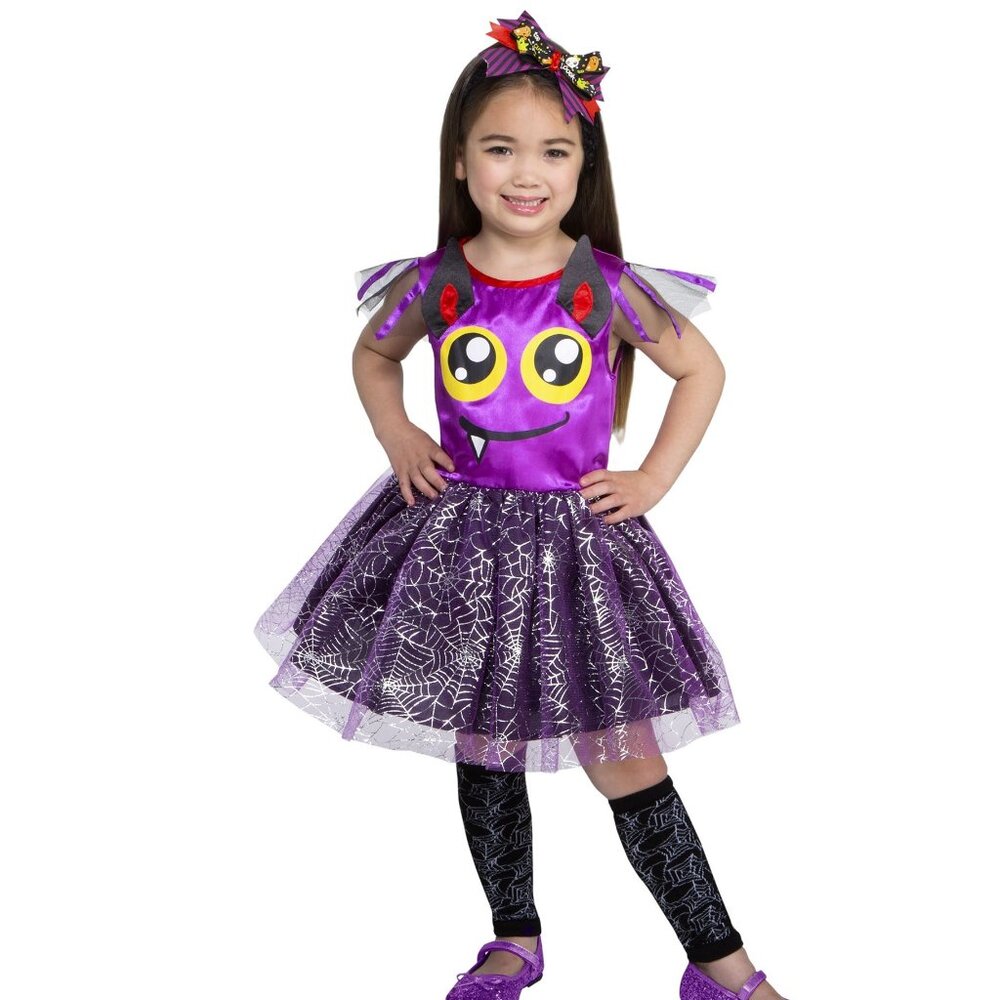 Toddler Girls BATTY BEAUTY Tutu Skirt Halloween Costume Size 2T 3T/4T Dress NWT